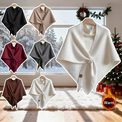 Mantella triangolare in morbida maglia, sciarpa alla moda per esterni.